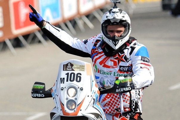 Her ses Thomas Bourgin i lørdags. Fredag omkom i en ulykke i Dakar Rally - det, der en gang var kendt som Paris-Dakar. Foto: GERALDO CASO