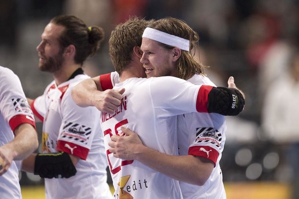 Mikkel Hansen og holdkammeraterne er klar til Spanien efter semifinalesejr over Kroatien. Foto: CLAUS FISKER