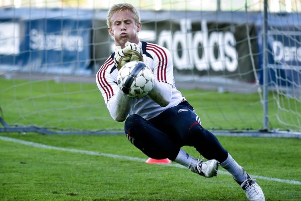 Kasper Schmeichel får debut for A-landsholdet. Foto: Keld Navntoft (arkivfoto)