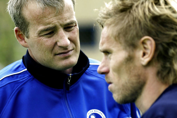Herfølge Boldklub, Her er det trænerduoen, Michael Schjønberg og Allan Nielsen. Foto: Carl Redhead