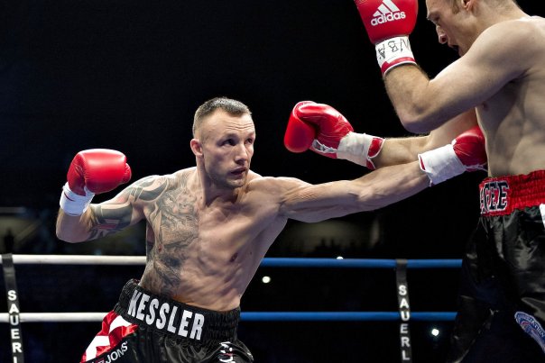 Nordic Fight Night- Herning. Team Sauerland: Kessler/Magee: Mikkel Kessler, udfordrer, mod Brian Magee, Irland, i titelkampen om WBA Super Middleweight World Championship. Foto: Henning Bagger