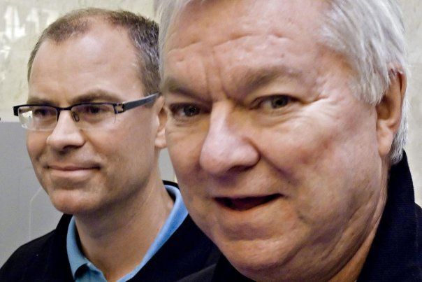 Jan Pytlick og Finn Tage Jensen forsvarede sig ved pressemødet fredag (arkivfoto) Foto: Nils Meilvang