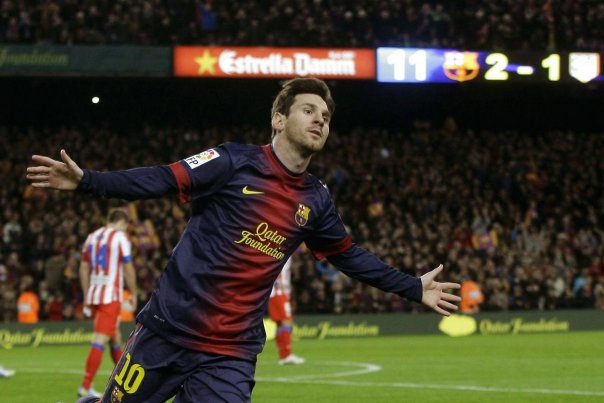 Lionel Messi blev dobbelt målscorer mod Atletico Madrid. Foto: GUSTAU NACARINO