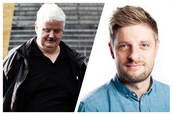 Emil Bakkendorf (tv) og BT's Fodboldredaktør Morten Crone Sejersbøl (th) Foto: Ikke oplyst