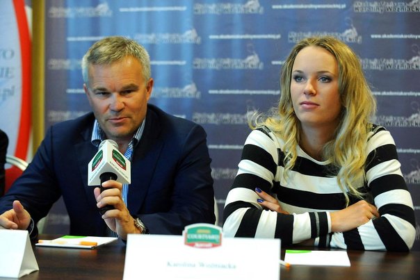 Caroline Wozniacki med sin far, Piotr (tv.), der nu igen fungerer som hendes træner Foto: BARTLOMIEJ ZBOROWSKI