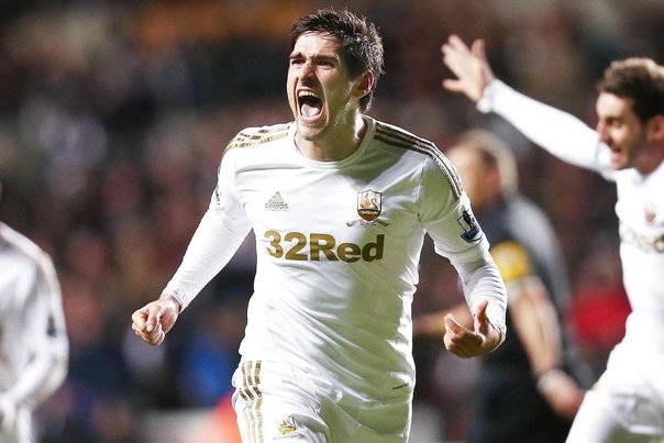 Michael Laudrup hylder Danny Graham Foto: Matthew Childs